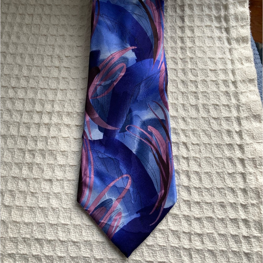 J. Garcia Green Tree Collection Thirty 100% Silk Water Color Print Tie